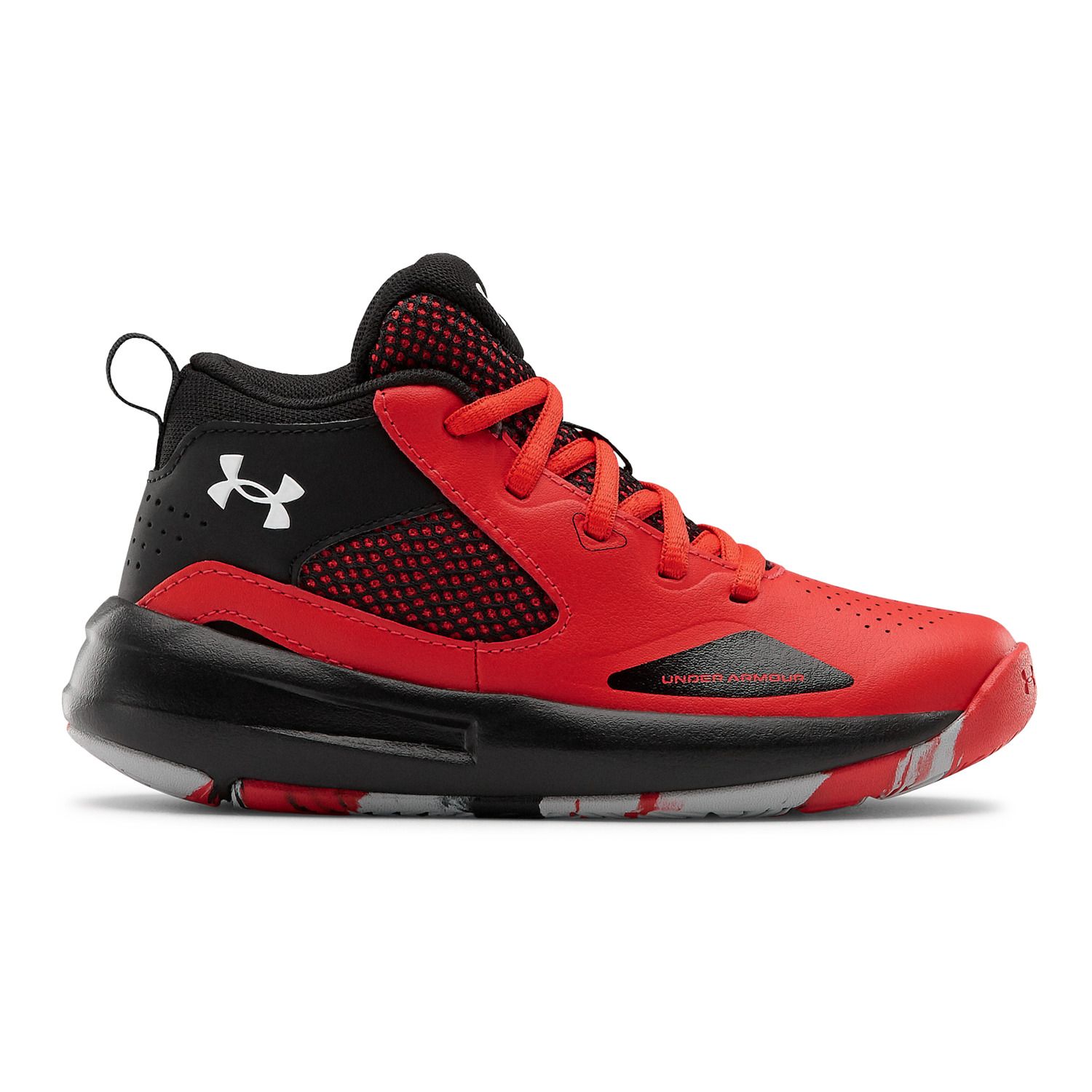 under armour red black shoes