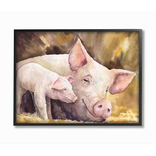 Stupell Home Decor Pig Family Framed Wall Art