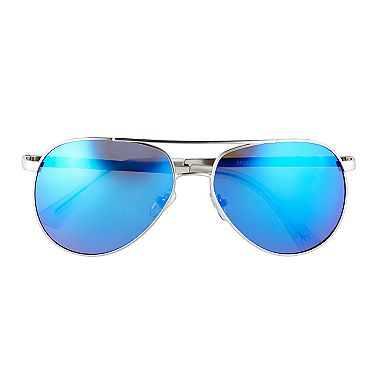 Men's Gunmetal Aviated Mirrored Sunglasses