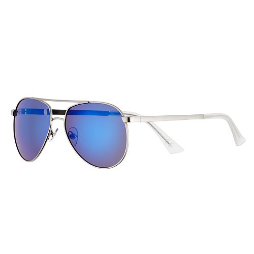 Men's Gunmetal Aviated Mirrored Sunglasses