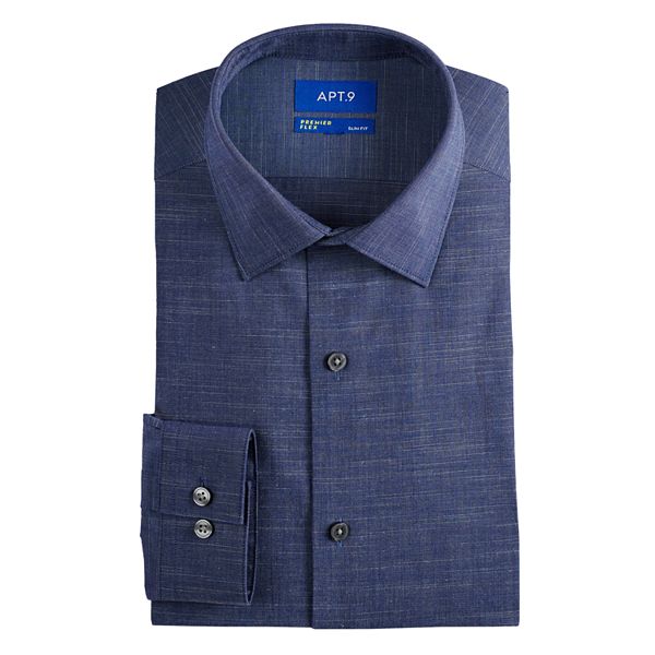 Chemise Homme Habillée Apt. 9 - Coupe Slim Fit Rose - Col Stretch - Taille 15.5 34/35