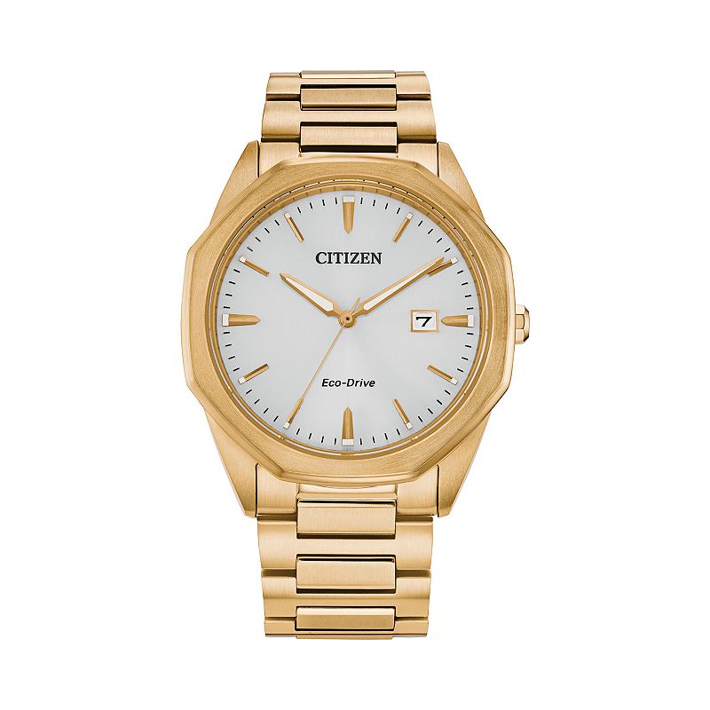 Citizen Eco-Drive Men's Corso Gold Tone Stainless Steel Watch - BM7492-57A, Size: Large