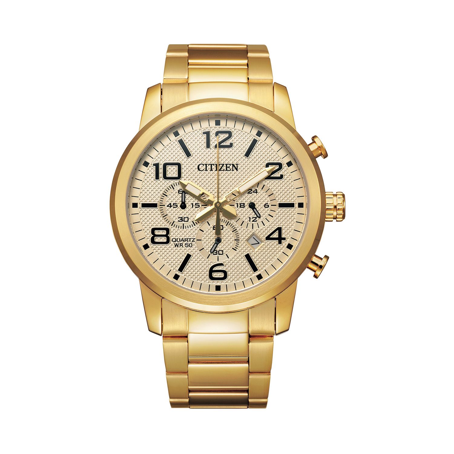 Citizen Men's Gold Tone Stainless Steel Chronograph Watch AN8052-55P