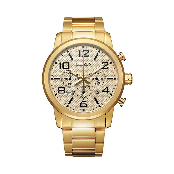 Citizen Men's 42mm Gold Tone Stainless Steel Chronograph Watch