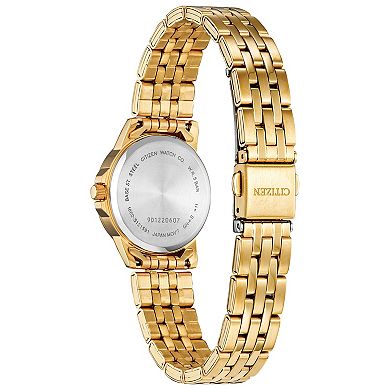 Citizen Women's Gold Tone Stainless Steel BLack Dial Watch -EQ0603-59F
