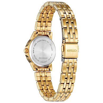 Citizen Women's Gold Tone Stainless Steel BLack Dial Watch -EQ0603-59F