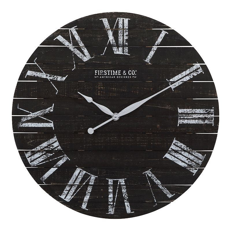 FirsTime & Co Midnight Shiplap Wall Clock
