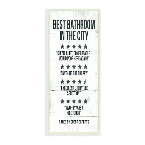 Stupell Home Decor Best Bathroom Plaque Wall Art