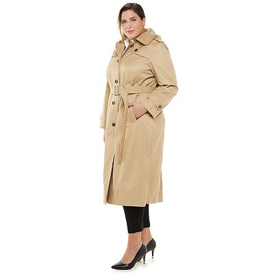 Plus Size TOWER by London Fog Water Resistant Trench Coat