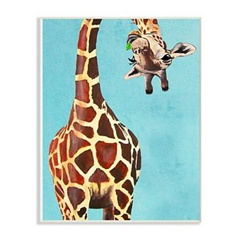 Stupell Home Decor Curious Giraffe Chewing Leaves Plaque Wall Art