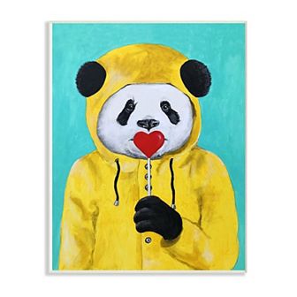 Stupell Home Decor Panda in Coat With Lollipop Plaque Wall Art