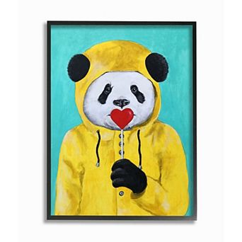 Stupell Home Decor Panda in Coat With Lollipop Framed Wall Art