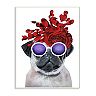 Stupell Home Decor Pug Dog With Flower Hat Plaque Wall Art