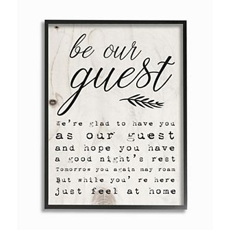 Stupell Home Decor Be Our Guest Poem Framed Wall Art