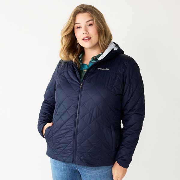 Plus Size Columbia Copper Crest Hood Quilted Jacket - Dark Nocturnal (3X)