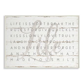 Stupell Home Decor Life Is Short Planked Wood Wall Art