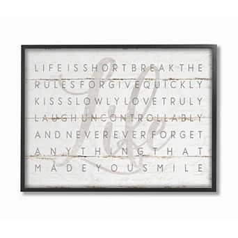 Stupell Home Decor "Life Is Short" Wall Art
