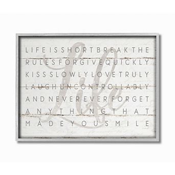 Stupell Home Decor "Life Is Short" Wall Art
