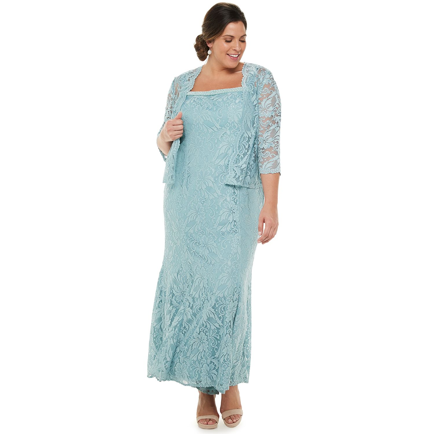 teal lace dress plus size