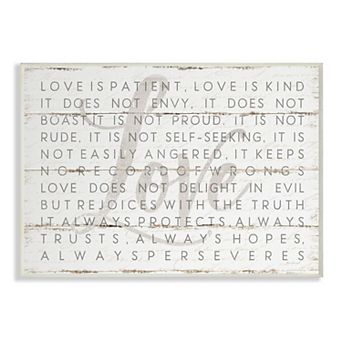 Stupell Home Decor "Love Is Patient" Wall Plaque Art