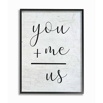 Stupell Home Decor You Plus Me Wall Art