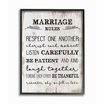 Stupell Home Decor "Marriage Rules" Wall Art