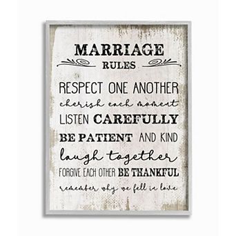 Stupell Home Decor "Marriage Rules" Wall Art