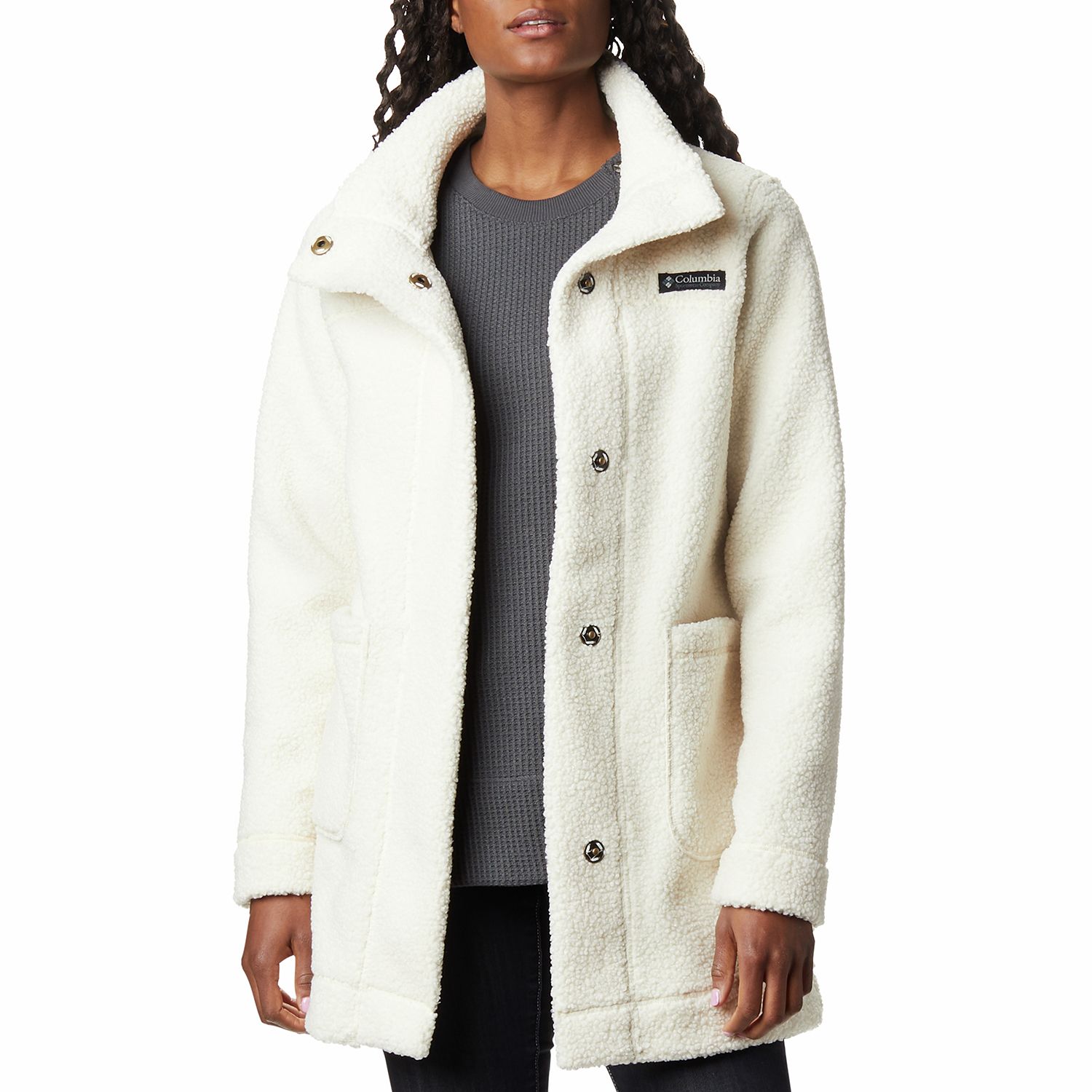 columbia womens long fleece jacket