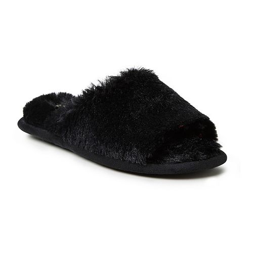 fur slide on slippers