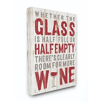 Stupell Home Decor Wine Glass Wood Textured Canvas Wall Art