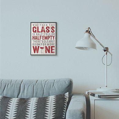 Stupell Home Decor Wine Glass Wood Textured Framed Wall Art
