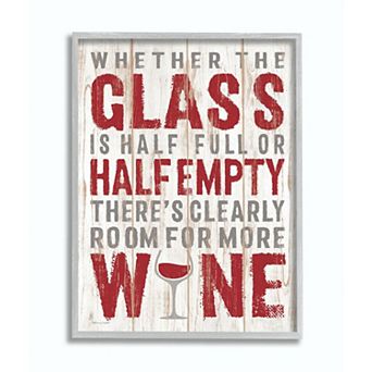Stupell Home Decor Wine Glass Wood Textured Framed Wall Art