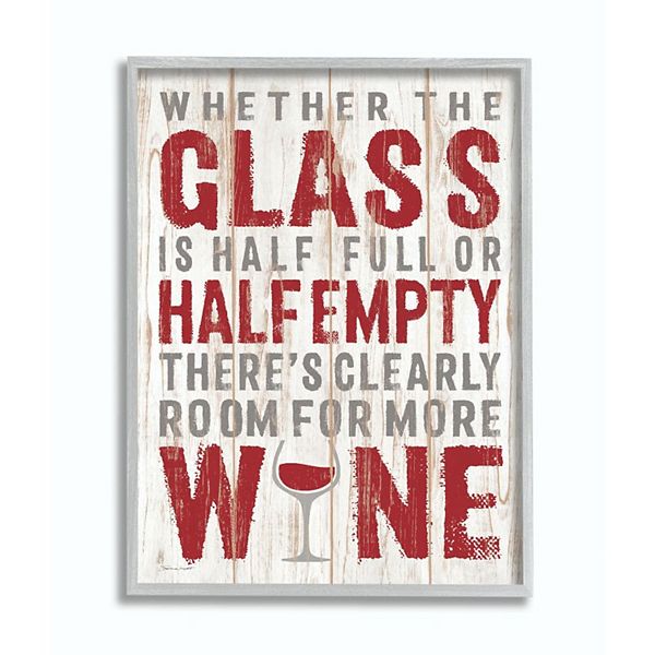 Stupell Home Decor Wine Glass Wood Textured Framed Wall Art