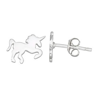 Charming Girl Kids' Sterling Silver Unicorn Stud Earrings