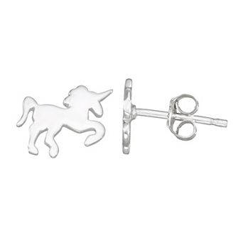 Charming Girl Kids' Sterling Silver Unicorn Stud Earrings