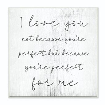 Stupell Home Decor Love Not Perfect Plaque Wall Art