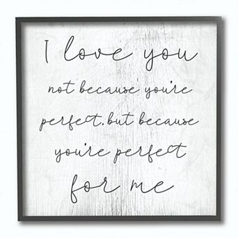 Stupell Home Decor Love Not Perfect Framed Wall Art