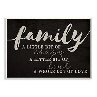 Stupell Home Decor Family Crazy Loud Love Plaque Wall Art
