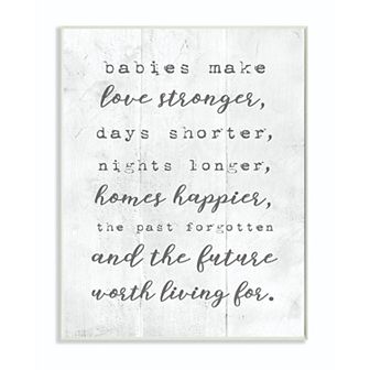 Stupell Home Decor Babies Love Stronger Plaque Wall Art