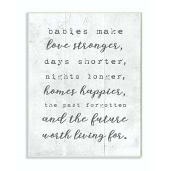 Stupell Home Decor Babies Love Stronger Plaque Wall Art