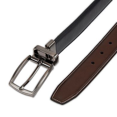 Big and Tall Sonoma Goods For Life® Comfort Stretch Reversible Black and Dark Brown Belt