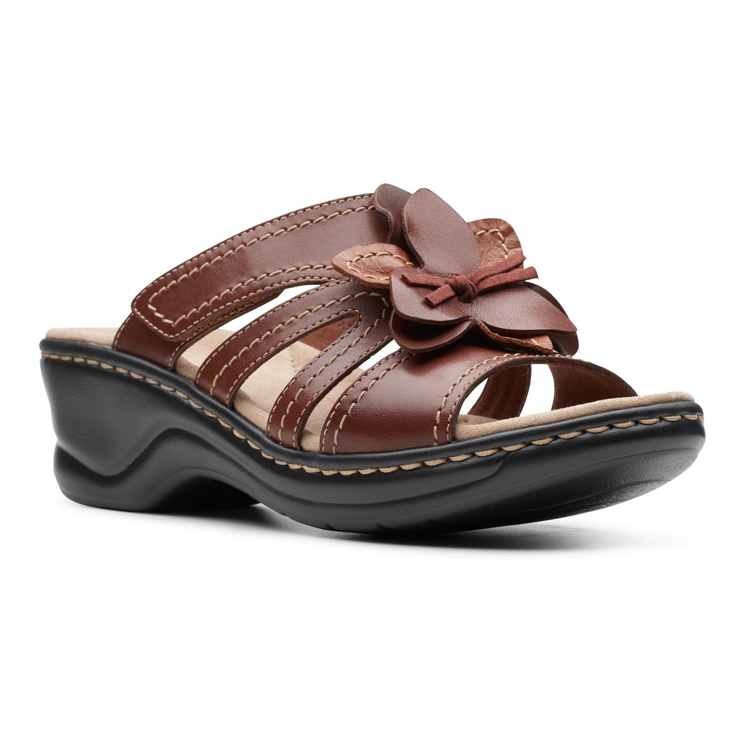 clarks womens leather sandals