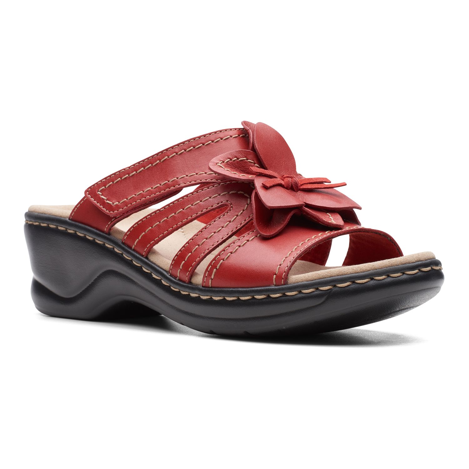 clarks womens red sandals