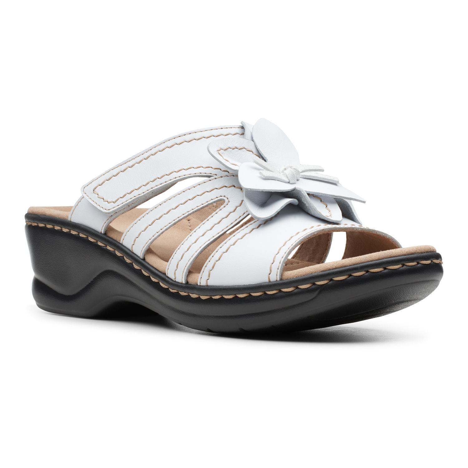 clarks ladies leather sandals