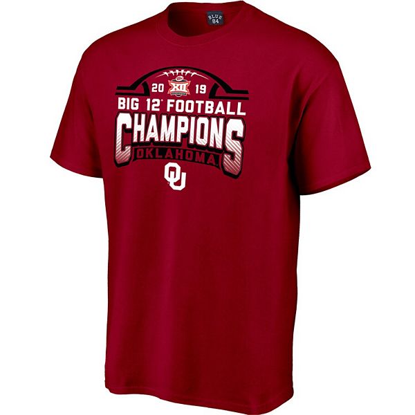 Men's Blue 84 Crimson Oklahoma Sooners 2019 Big 12 Football Champions ...