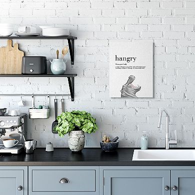 Stupell Home Decor Hangry Hippo Canvas Wall Art