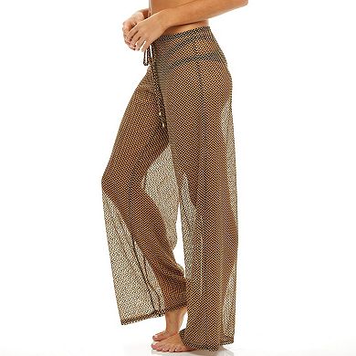 Women's Jordan Taylor Print Sheer Swim Cover-Up Pants