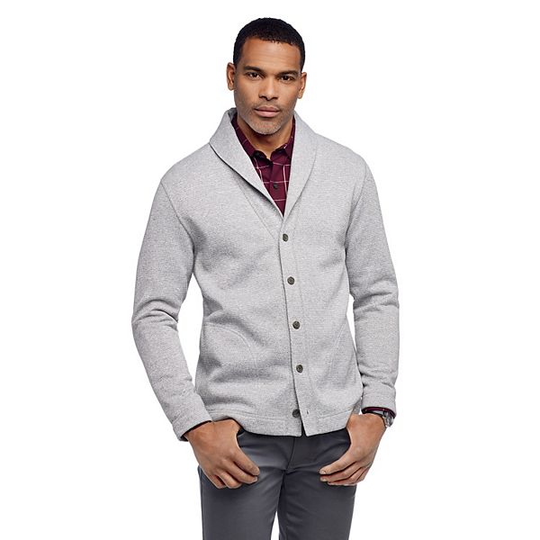 Sonoma Mens Classic Fit Cardigan Sweater Grey 2-Pockets