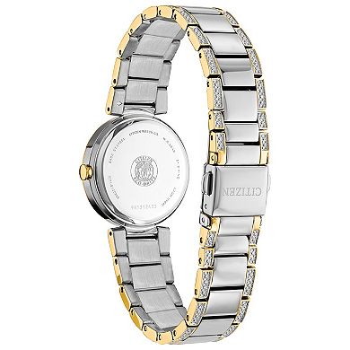 Citizen Eco-Drive Women's Silhouette Crystal Accent Two Tone Watch - EM0844-58D
