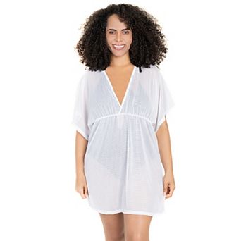 Plus Size Jordan Taylor Beachwear Empire-Waist Dress Cover Up